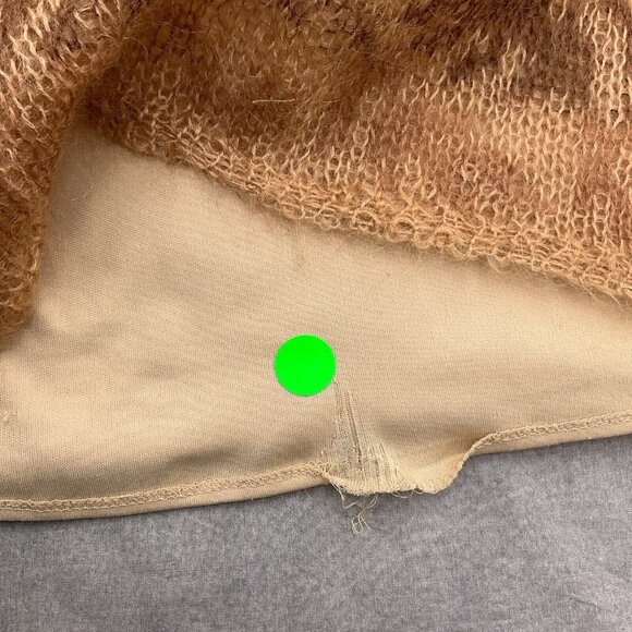 Talbots Sweater Women Medium Brown Coral‎ Stripe Mohair Crochet Cami VTG Fuzzy - Picture 6 of 13